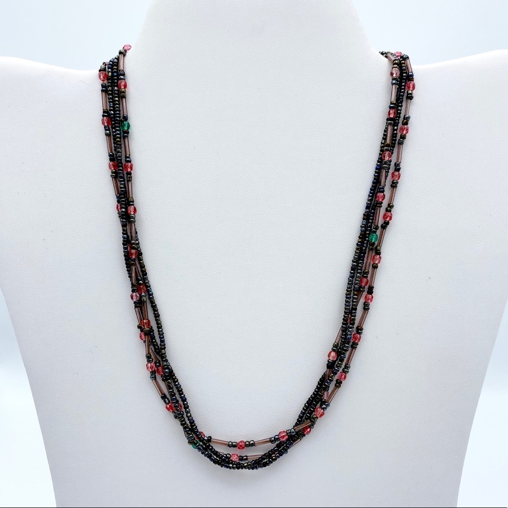 Premier Designs Allegro Seed Bead Multi Strand Boho Chic Necklace